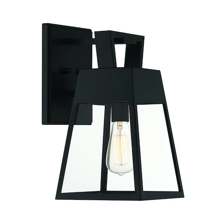 Cooper 15 In 1Light Matte Black Outdoor Wall Lantern With Clear Glass Shade